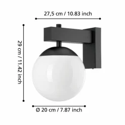 Applique murale d'extérieur Eglo BUFALATA Noir, 1 lumière