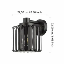 Applique murale d'extérieur Eglo SELINUS Noir, 1 lumière