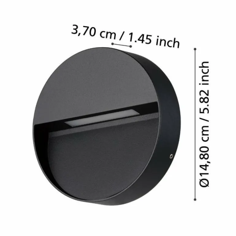 Applique murale d'extérieur Eglo MARUGGIO LED Noir, 1 lumière