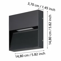 Applique murale d'extérieur Eglo MARUGGIO LED Noir, 1 lumière