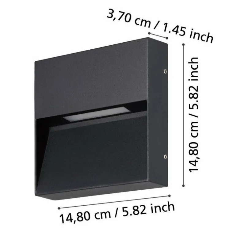 Applique murale d'extérieur Eglo MARUGGIO LED Noir, 1 lumière
