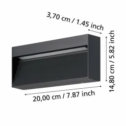 Applique murale d'extérieur Eglo MARUGGIO LED Noir, 1 lumière
