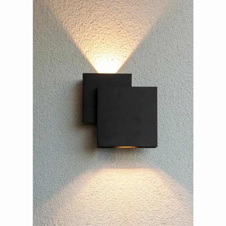 Applique murale d'extérieur Lutec Rialto LED Noir, 2 lumières