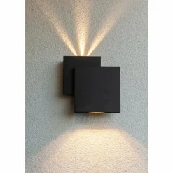 Applique murale d'extérieur Lutec Rialto LED Noir, 2 lumières