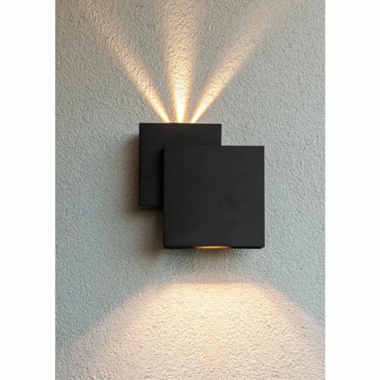 Applique murale d'extérieur Lutec Rialto LED Noir, 2 lumières