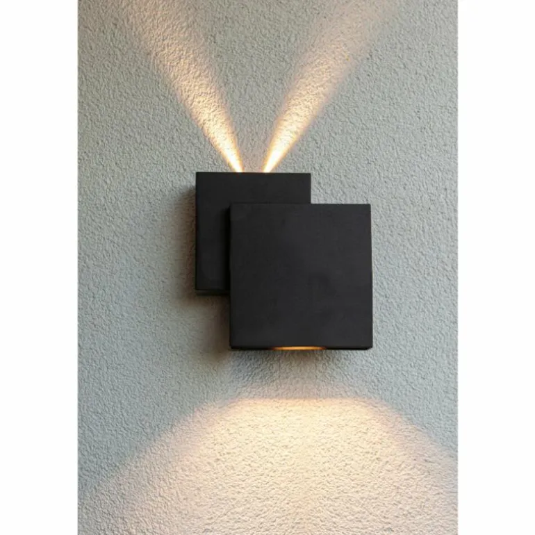 Applique murale d'extérieur Lutec Rialto LED Noir, 2 lumières