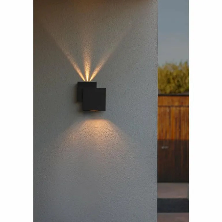 Applique murale d'extérieur Lutec Rialto LED Noir, 2 lumières