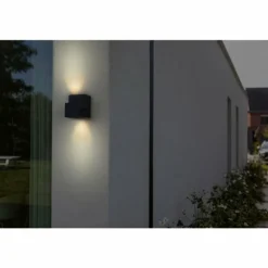 Applique murale d'extérieur Lutec Marbo Anthracite, 2 lumières