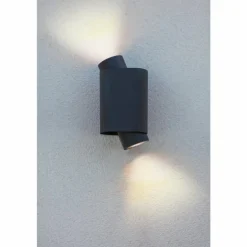 Applique murale d'extérieur Lutec Cypres Anthracite, 2 lumières