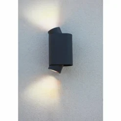 Applique murale d'extérieur Lutec Cypres Anthracite, 2 lumières