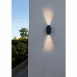 Applique murale d'extérieur Lutec Cypres Anthracite, 2 lumières
