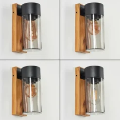 Applique murale d'extérieur Tabary Brun, Couleur bois, Noir, 1 lumière