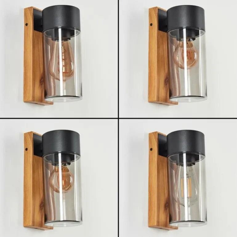 Applique murale d'extérieur Tabary Brun, Couleur bois, Noir, 1 lumière