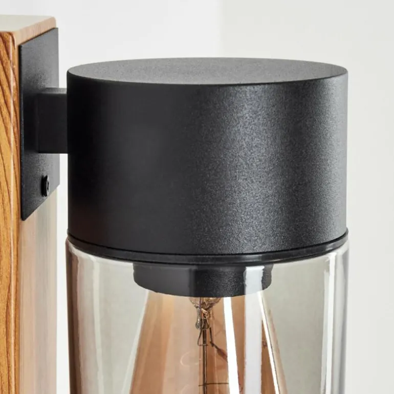 Applique murale d'extérieur Tabary Brun, Couleur bois, Noir, 1 lumière