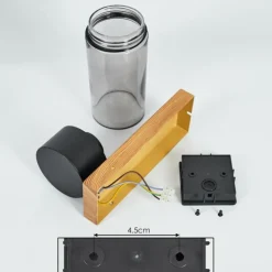 Applique murale d'extérieur Tabary Brun, Couleur bois, Noir, 1 lumière