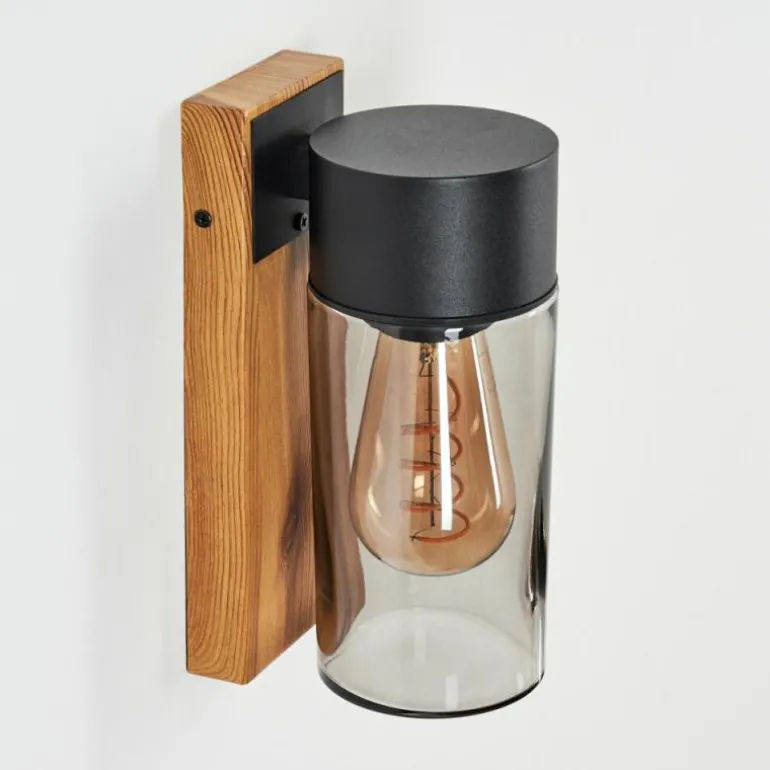 Applique murale d'extérieur Tabary Brun, Couleur bois, Noir, 1 lumière