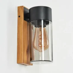 Applique murale d'extérieur Tabary Brun, Couleur bois, Noir, 1 lumière