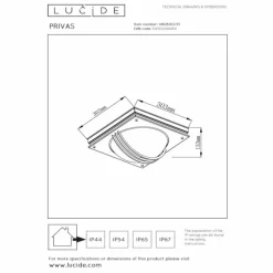 Applique murale d'extérieur Lucide PRIVAS Blanc, 2 lumières