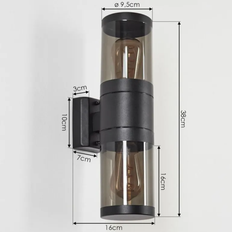 Applique murale d'extérieur Tolsona Noir, 2 lumières