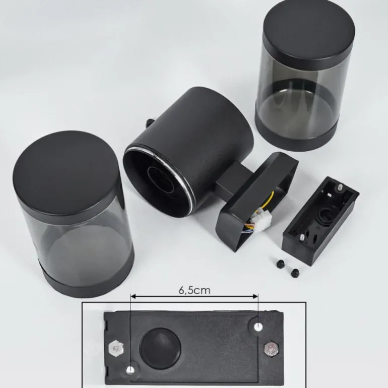 Applique murale d'extérieur Tolsona Noir, 2 lumières, Détecteur de mouvement