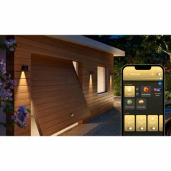 Applique murale d'extérieur Philips Hue Resonate LED Noir, 1 lumière, Changeur de couleurs