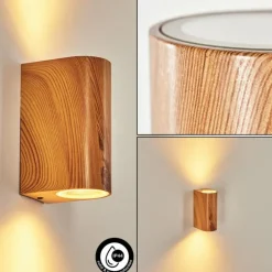 Applique murale d'extérieur Skaabu Brun, Couleur bois, 2 lumières