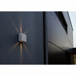 Applique murale d'extérieur Lutec Gemini LED Blanc, 2 lumières
