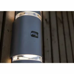 Applique murale d'extérieur Lutec Focus Anthracite, 2 lumières, Détecteur de mouvement