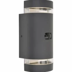Applique murale d'extérieur Lutec Focus Anthracite, 2 lumières, Détecteur de mouvement