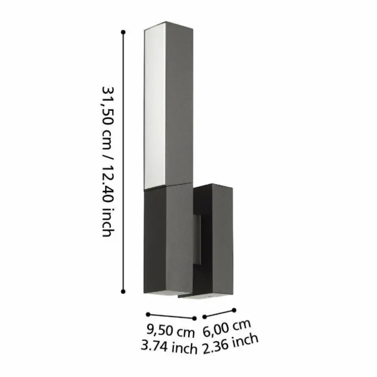 Applique murale d'extérieur Eglo UGENTO LED Noir, 2 lumières
