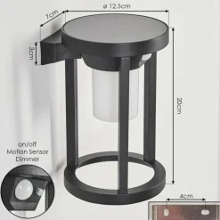 Applique murale d'extérieur Lokpano LED Noir, 1 lumière, Détecteur de mouvement, Changeur de couleurs