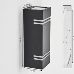 Applique murale d'extérieur Fokpo LED Noir, 1 lumière