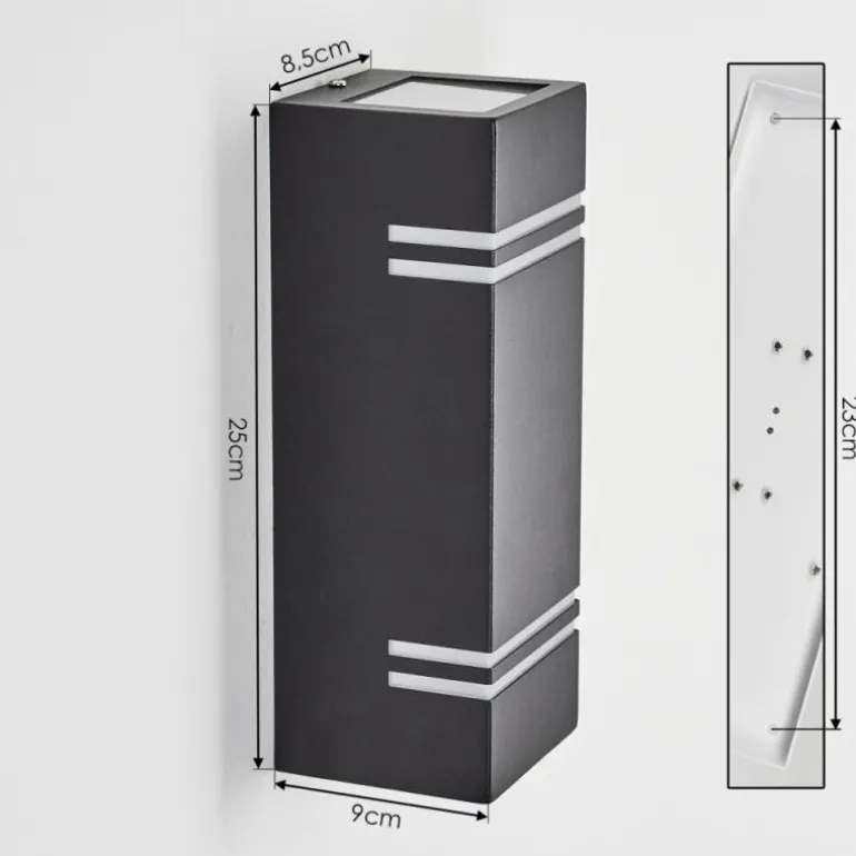 Applique murale d'extérieur Fokpo LED Noir, 1 lumière