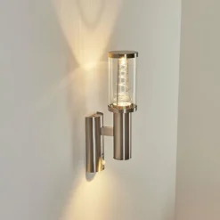 Applique murale d'extérieur Natalia Acier inoxydable, 2 lumières