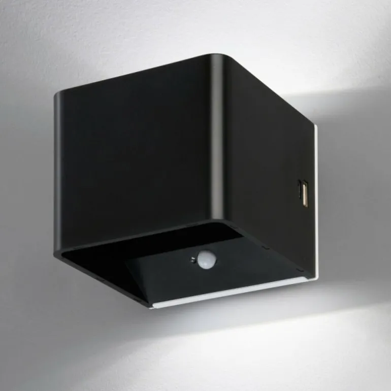 Applique murale d'extérieur FHL easy Magnetics LED Noir, 1 lumière, Détecteur de mouvement