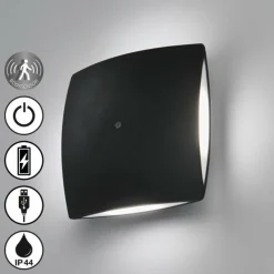 Applique murale d'extérieur FHL easy Magnetics LED Noir, 4 lumières, Détecteur de mouvement