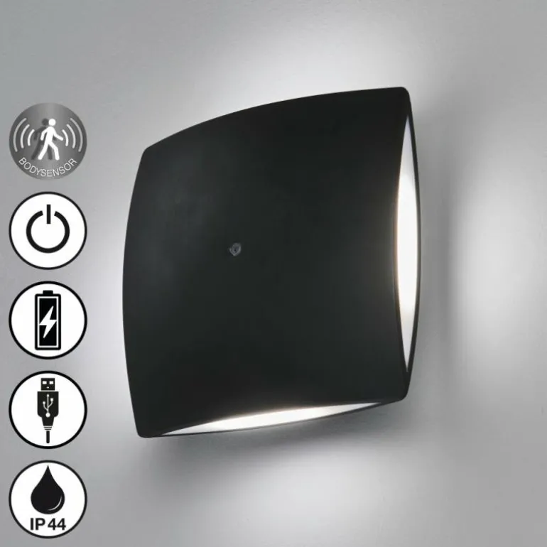 Applique murale d'extérieur FHL easy Magnetics LED Noir, 4 lumières, Détecteur de mouvement