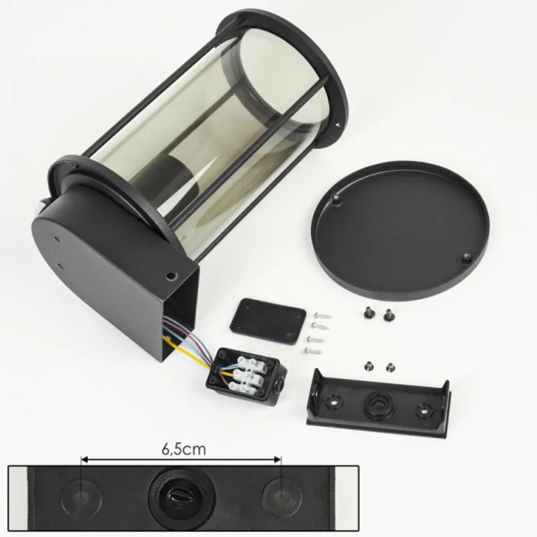 Applique murale d'extérieur Sumalao Noir, 1 lumière, Détecteur de mouvement