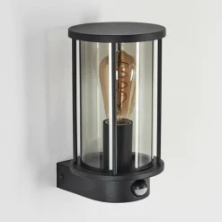 Applique murale d'extérieur Sumalao Noir, 1 lumière, Détecteur de mouvement