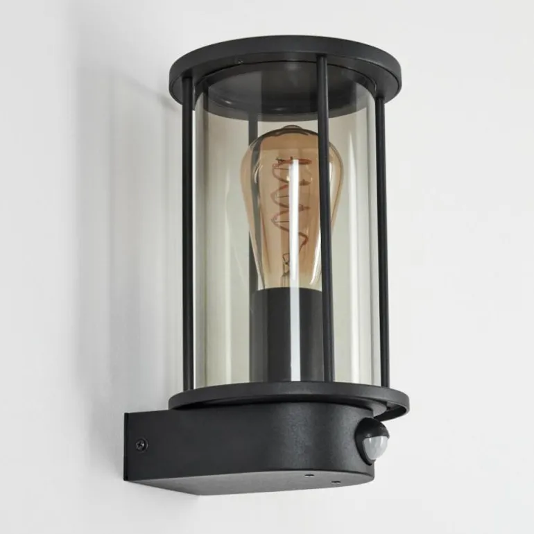 Applique murale d'extérieur Sumalao Noir, 1 lumière, Détecteur de mouvement