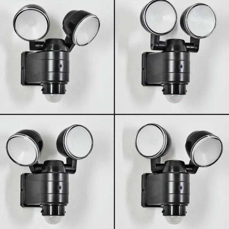Applique murale d'extérieur Anyarhwi LED Noir, 2 lumières, Détecteur de mouvement