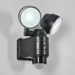 Applique murale d'extérieur Anyarhwi LED Noir, 2 lumières, Détecteur de mouvement