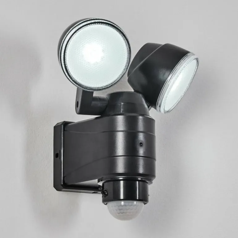Applique murale d'extérieur Anyarhwi LED Noir, 2 lumières, Détecteur de mouvement