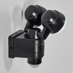Applique murale d'extérieur Anyarhwi LED Noir, 2 lumières, Détecteur de mouvement