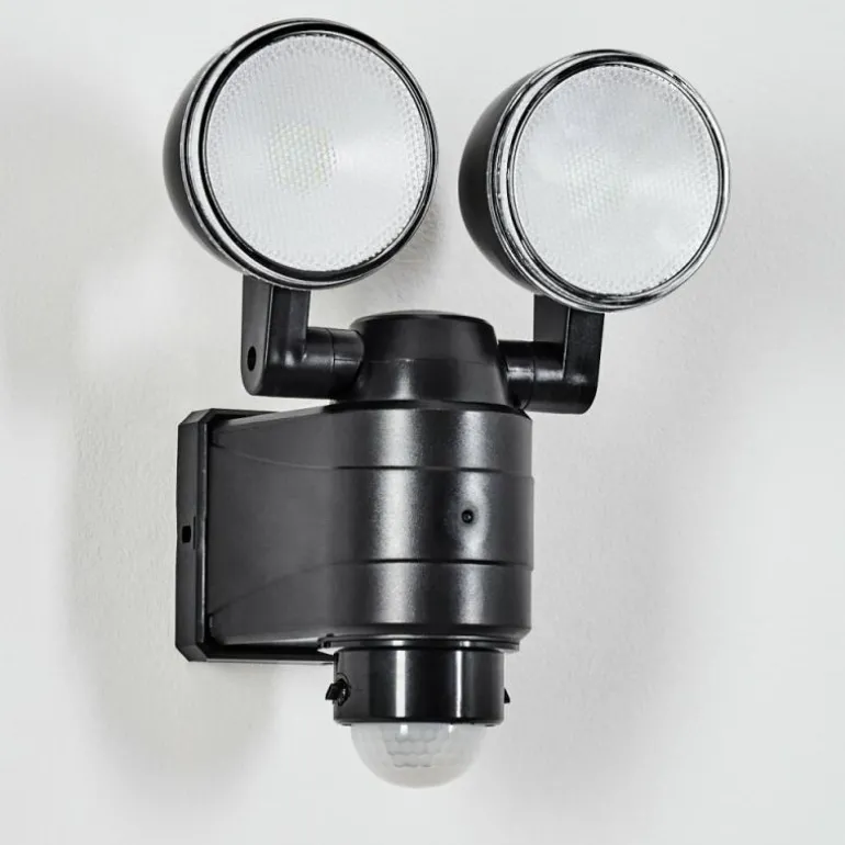 Applique murale d'extérieur Anyarhwi LED Noir, 2 lumières, Détecteur de mouvement