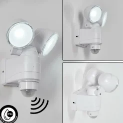 Applique murale d'extérieur Anyarhwi LED Blanc, 2 lumières, Détecteur de mouvement