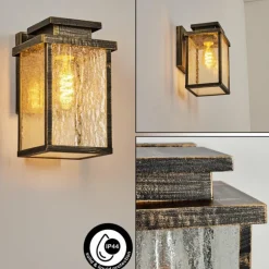 Applique murale d'extérieur Tieva Brun, Or, Noir, 1 lumière