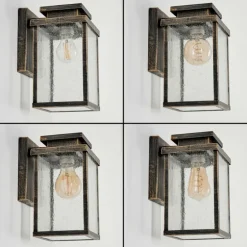 Applique murale d'extérieur Tieva Brun, Or, Noir, 1 lumière