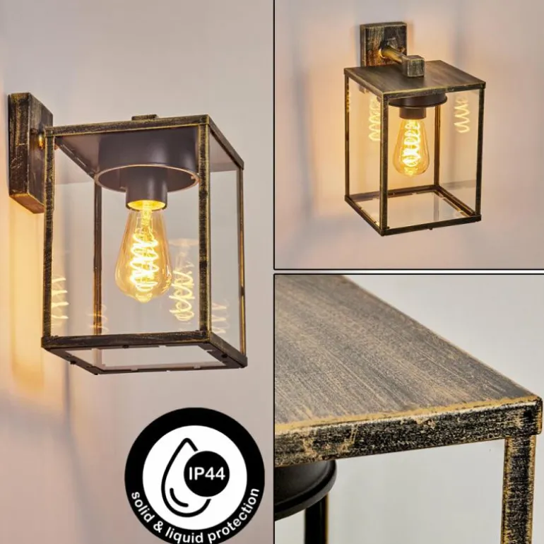 Applique murale d'extérieur Gramilla Or, Noir, 1 lumière