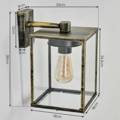Applique murale d'extérieur Gramilla Or, Noir, 1 lumière